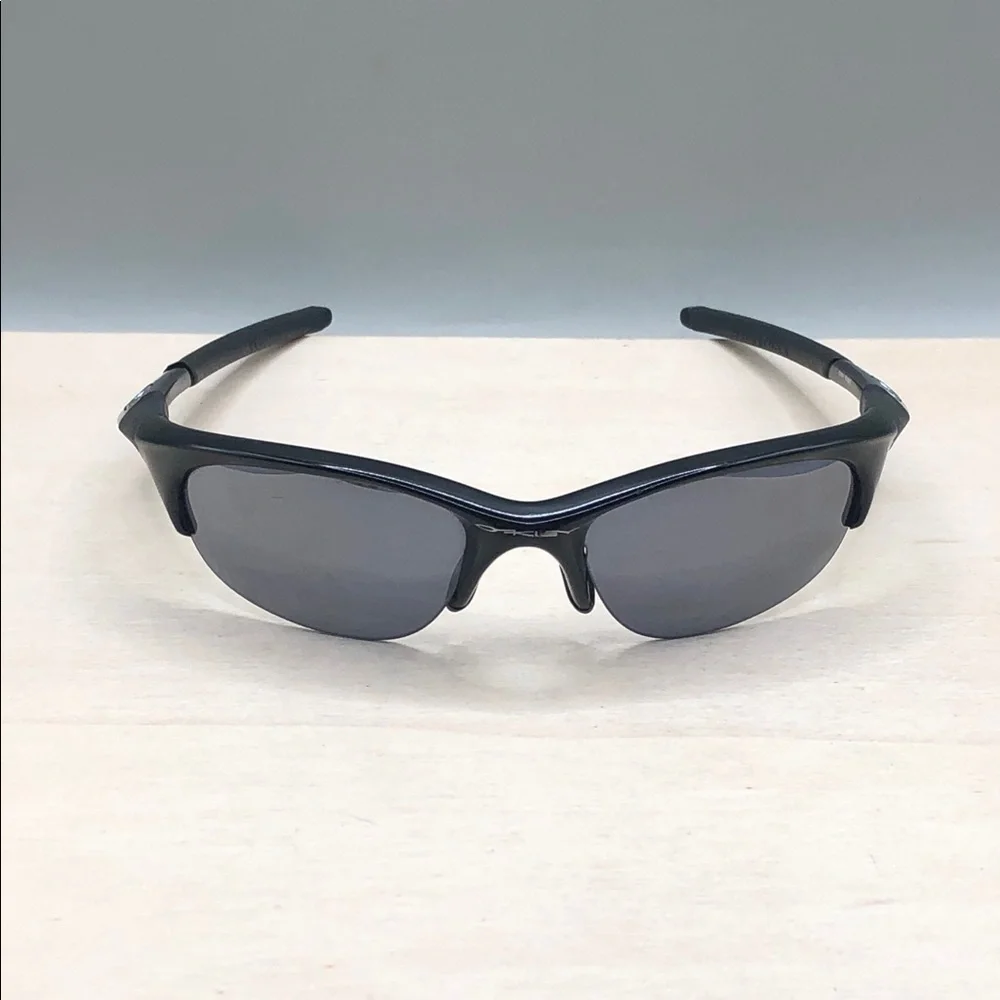 Oakley 03-614  Vintage Half Jacket GLOSSY BLACK SUNGLASSES USA READ FIRST